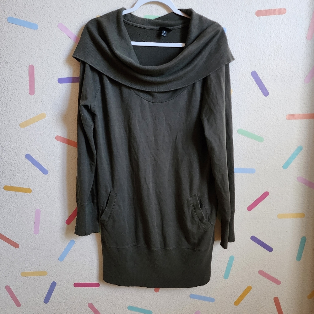Mossimo Wide Collar pullover fleece tunic top dress Size XL